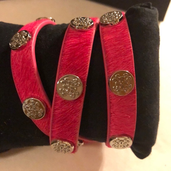 Hot Pink Rustic Cuff Set - Picture 2 of 5